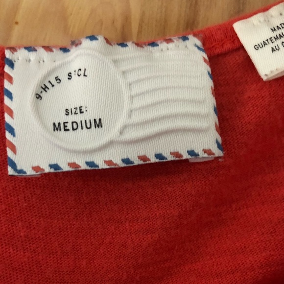 9-H15 stcl for Anthropologie shirt red orange sz M - Picture 3 of 5